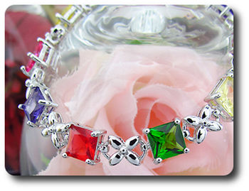 10x7 mm Multicolor Topaz Bracelet