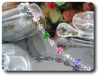 8x8 mm Multicolor Topaz Bracelet