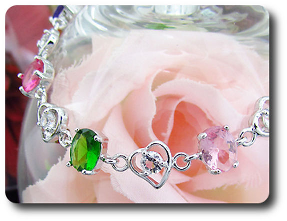 8x8 mm Multicolor Topaz Bracelet