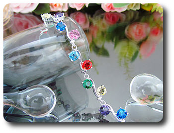 18x6 mm Multicolor Topaz Bracelet