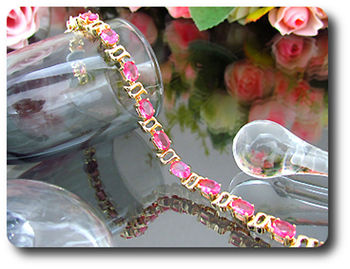 14x7 mm Pink Sapphire Bracelet