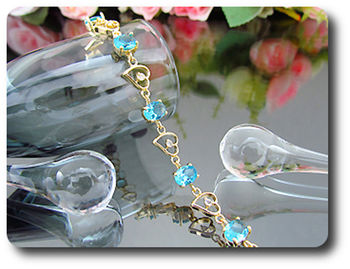 8x8 mm Blue Topaz Bracelet