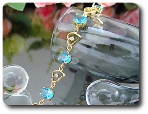 8x8 mm Blue Topaz Bracelet