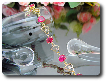 8x8 mm Pink Sapphire Bracelet