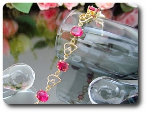 8x8 mm Pink Sapphire Bracelet