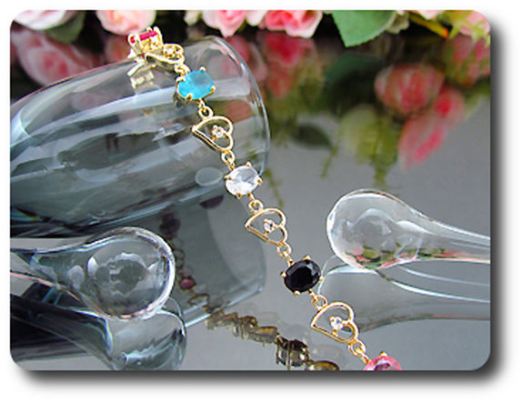 8x8 mm Multicolor Topaz Bracelet