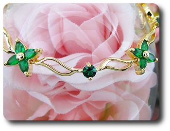 20x5-4 mm Green Emerald Bracelet