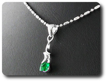 4 mm Green Emerald Pendant