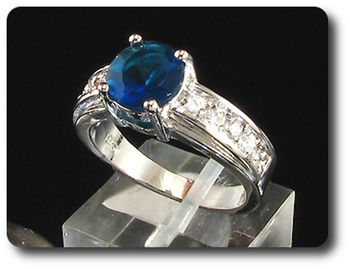 1x8mm Blue Sapphire Ring