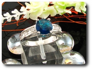 1x8mm Blue Sapphire Ring