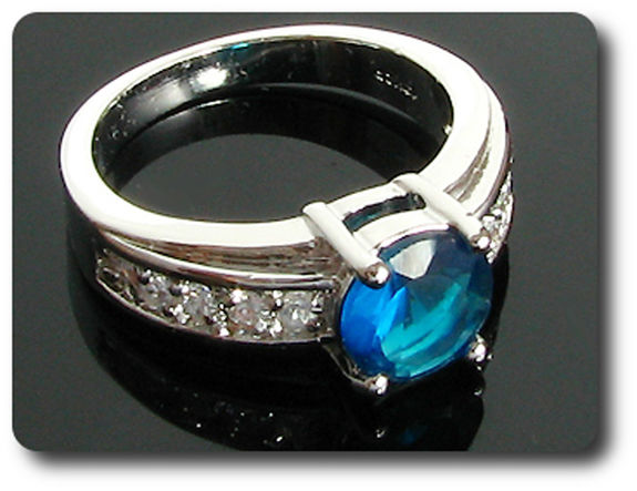1x8mm Blue Sapphire Ring