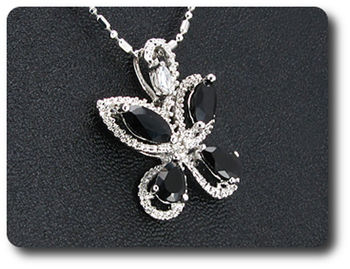 4x7 mm Black Sapphire Pendant