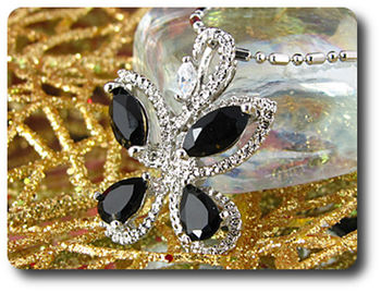 4x7 mm Black Sapphire Pendant