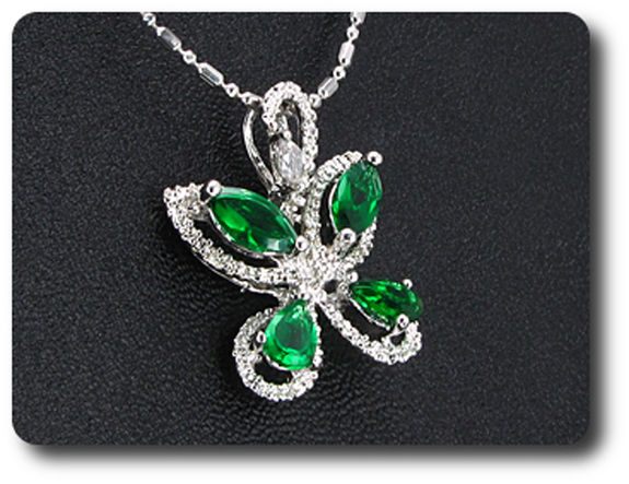 4x7 mm Green Emerald Pendant