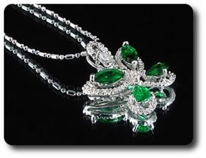 4x7 mm Green Emerald Pendant