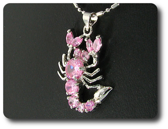 7-3 mm Pink Sapphire Scorpion Pendant