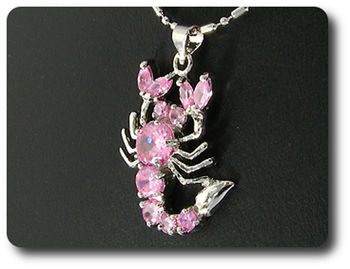 7-3 mm Pink Sapphire Scorpion Pendant