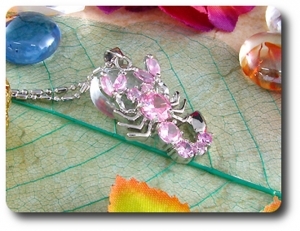 7-3 mm Pink Sapphire Scorpion Pendant