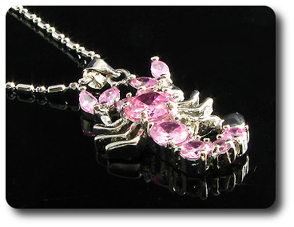 7-3 mm Pink Sapphire Scorpion Pendant