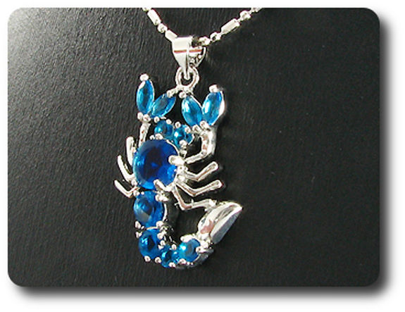 7-3 mm Blue Sapphire Scorpion Pendant