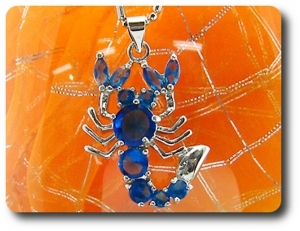 7-3 mm Blue Sapphire Scorpion Pendant