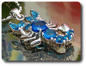 7-3 mm Blue Sapphire Scorpion Pendant