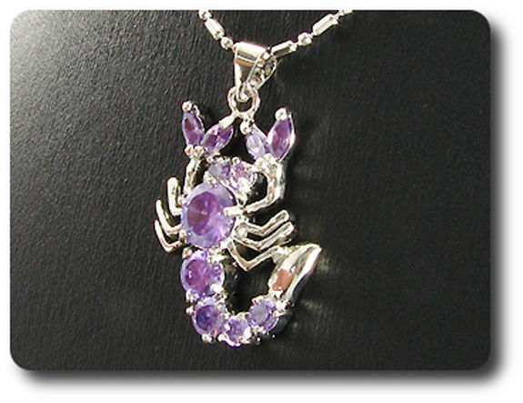 7-3 mm Purple Amethyst Scorpion Pendant