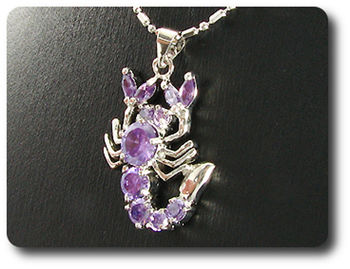 7-3 mm Purple Amethyst Scorpion Pendant