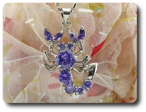 7-3 mm Purple Amethyst Scorpion Pendant