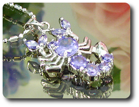 7-3 mm Purple Amethyst Scorpion Pendant