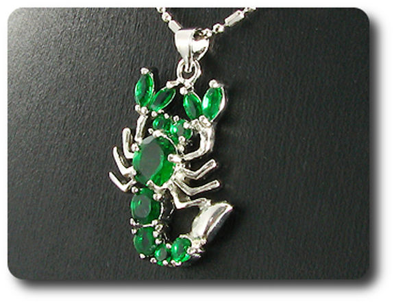 7-3 mm Green Emerald Scorpion Pendant