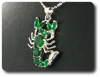 7-3 mm Green Emerald Scorpion Pendant