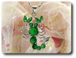 7-3 mm Green Emerald Scorpion Pendant
