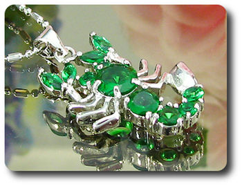 7-3 mm Green Emerald Scorpion Pendant