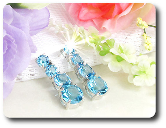 BOUCLES D'OREILLE TOPAZE BLEU