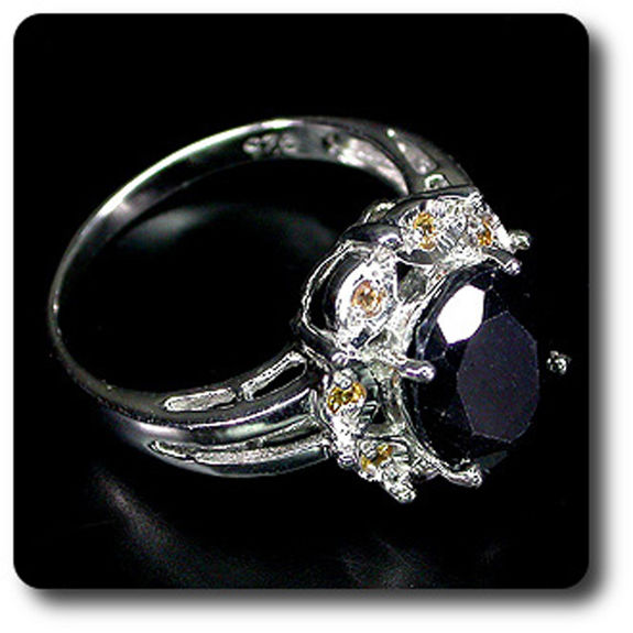 BAGUE SAPHIR NOIR & JAUNE