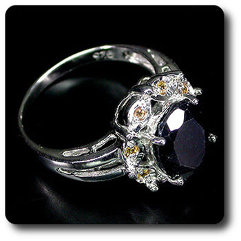 BAGUE SAPHIR NOIR & JAUNE