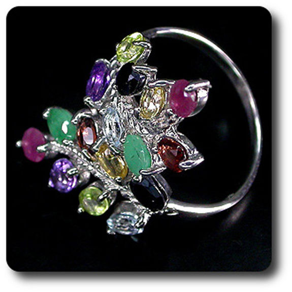 EMERALD, RUBY & SAPPHIRE RING