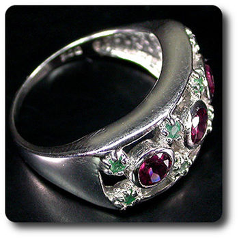 BAGUE GRENAT & EMERAUDE