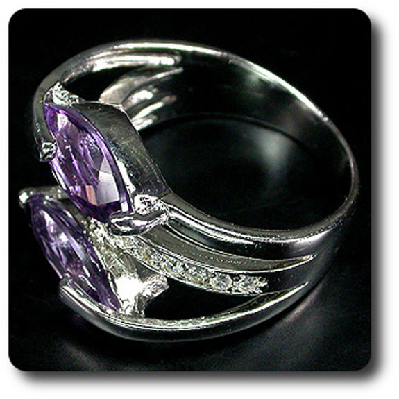 AMETHYST & CUBIC ZIRCONIA RING