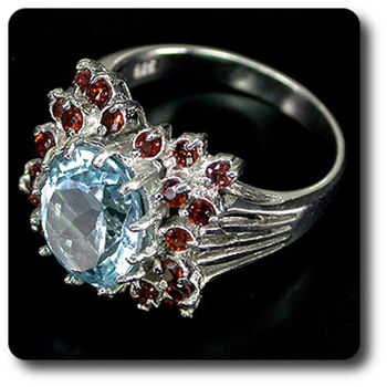 TOPAZ & GARNET RING