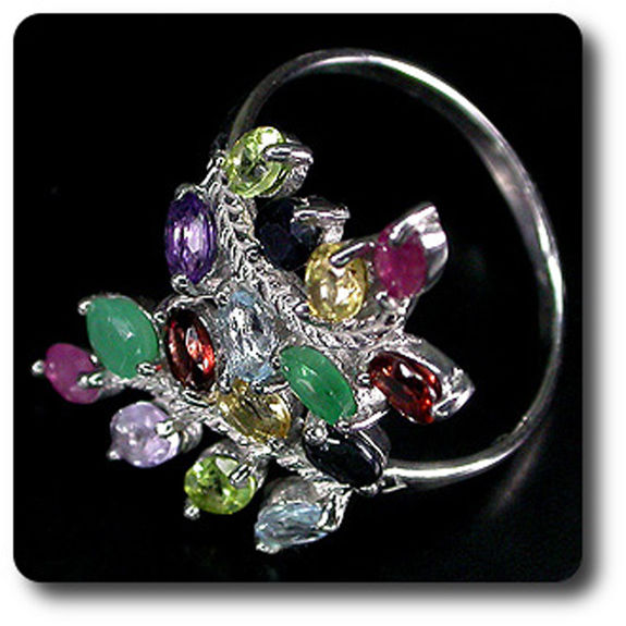 TOPAZ, EMERALD, RUBY, SAPPHIRE RING