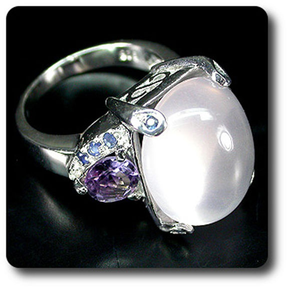 BAGUE QUARTZ ROSE AMETHYSTE SAPHIR