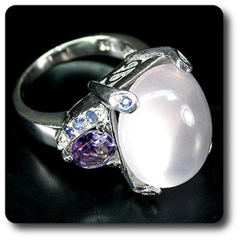 BAGUE QUARTZ ROSE AMETHYSTE SAPHIR