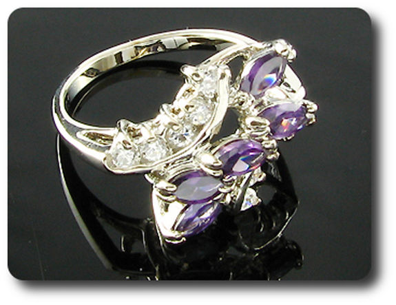 15x6-3 mm Purple Amethyst Ring