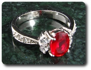 1x8 mm Red Ruby Ring