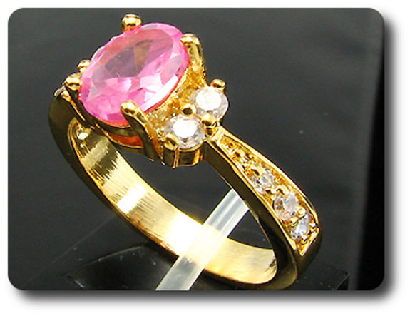 8 mm Pink Sapphire Ring