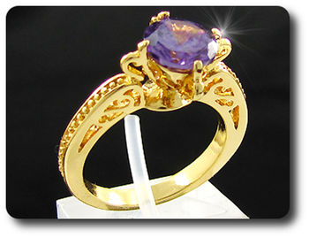 8 mm Purple Amethyst Ring