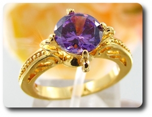 8 mm Purple Amethyst Ring