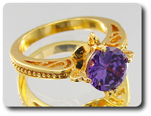 8 mm Purple Amethyst Ring